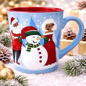 Black Paper Party Papa Nana Snowman Mug 12 oz Christmas Holiday Coffee Cup Gift
